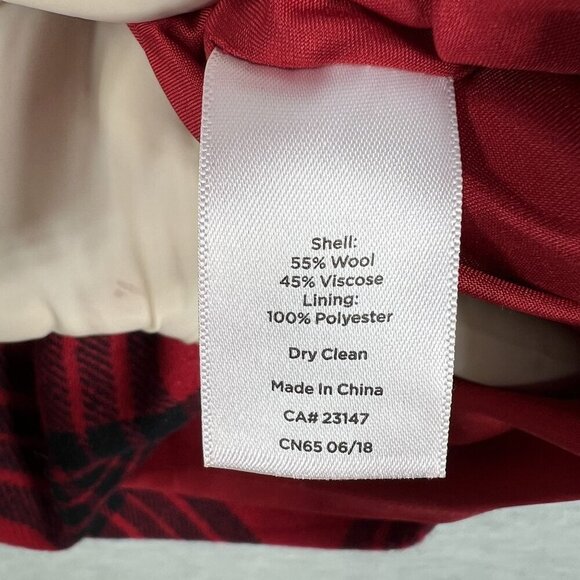 Talbots Petites NWT Womens 10P Red Black Plaid Wool Blend Skirt Clueless Preppy - Picture 3 of 10